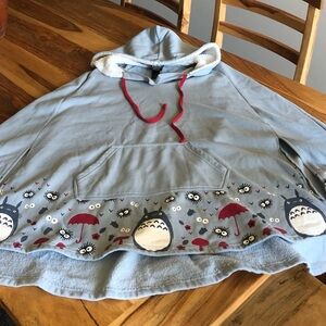 Sherpa Hooded Poncho with Totoro SZ S/M